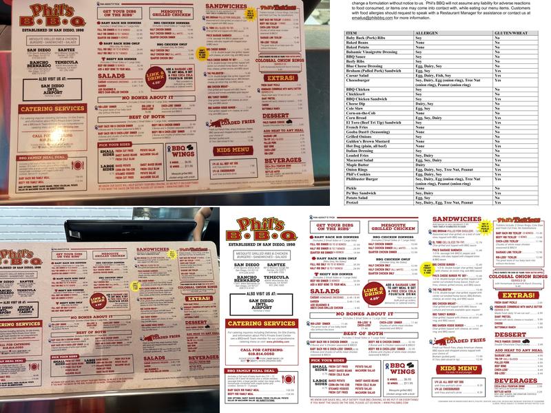 Phil's BBQ Menu