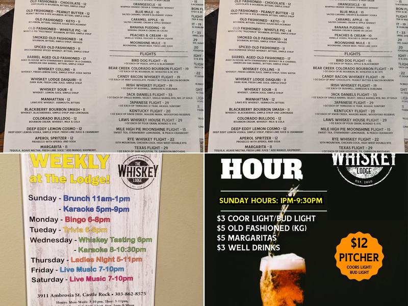 The Whiskey Lodge Menu
