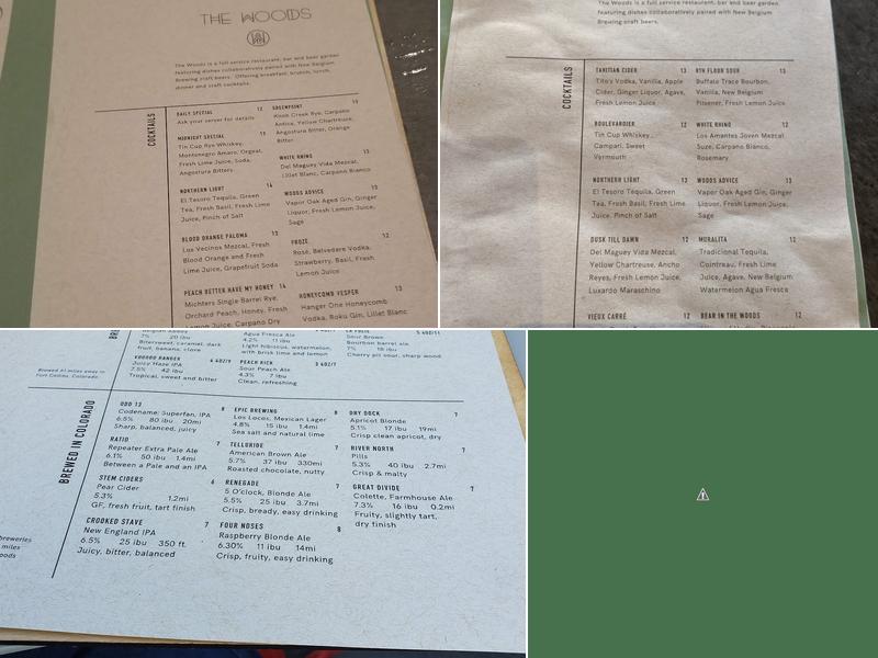 The Woods Menu