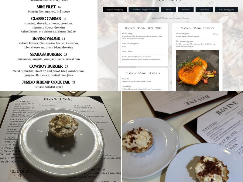 BoVine Steakhouse Menu