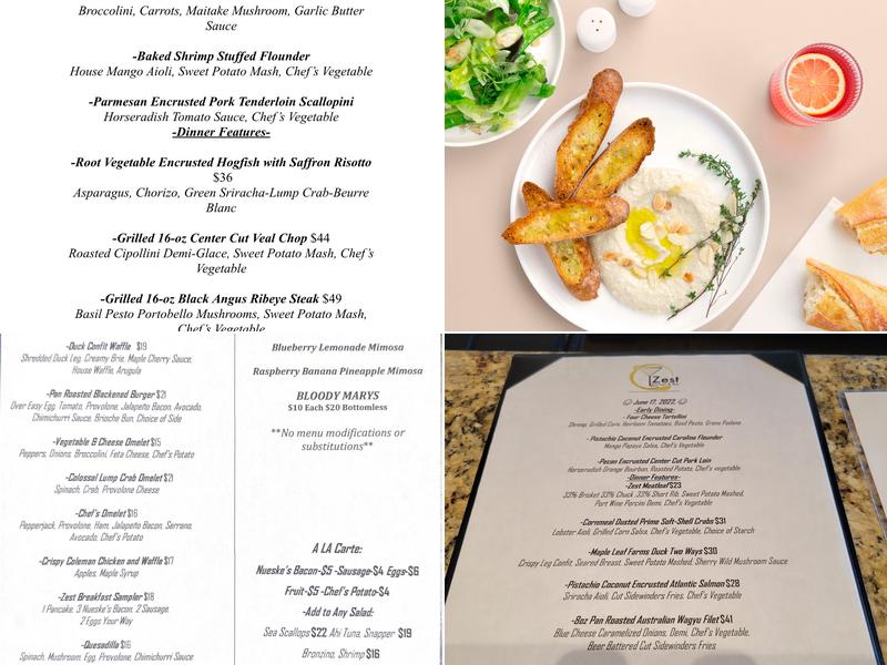 Zest Kitchen and Bar Menu