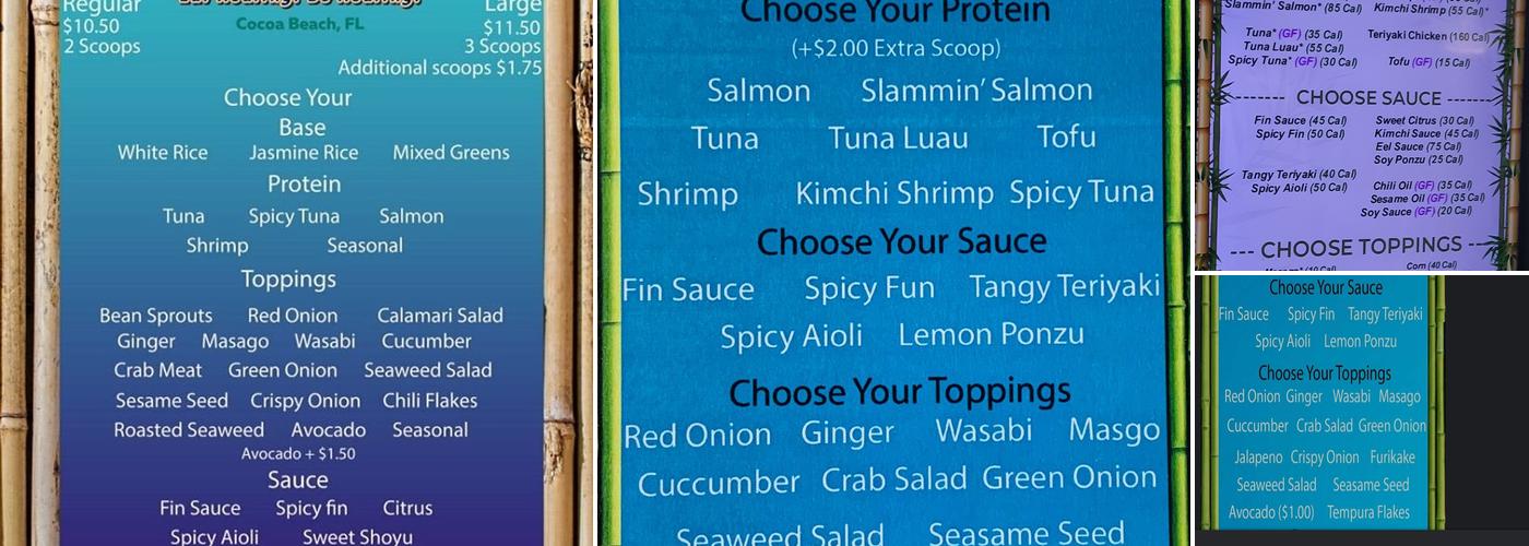 Poke Fin Cocoa Beach Menu