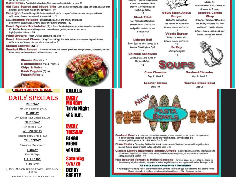 Fish Tales Restaurant and Bar Menu