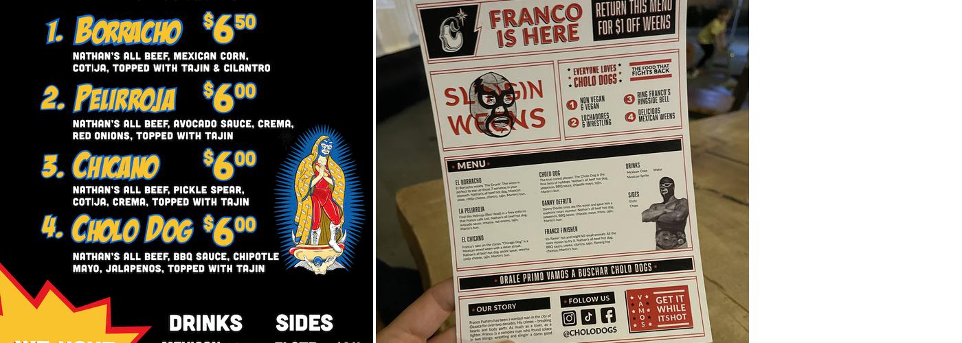 CholoDogs Menu