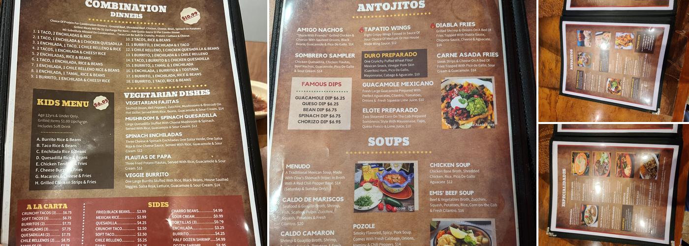El Sombrero Mexican Grill Menu