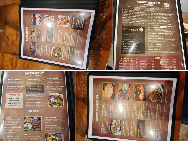 El Sombrero Mexican Grill Menu
