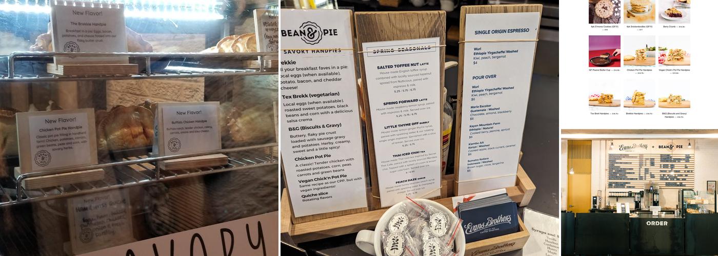 Bean & Pie Menu
