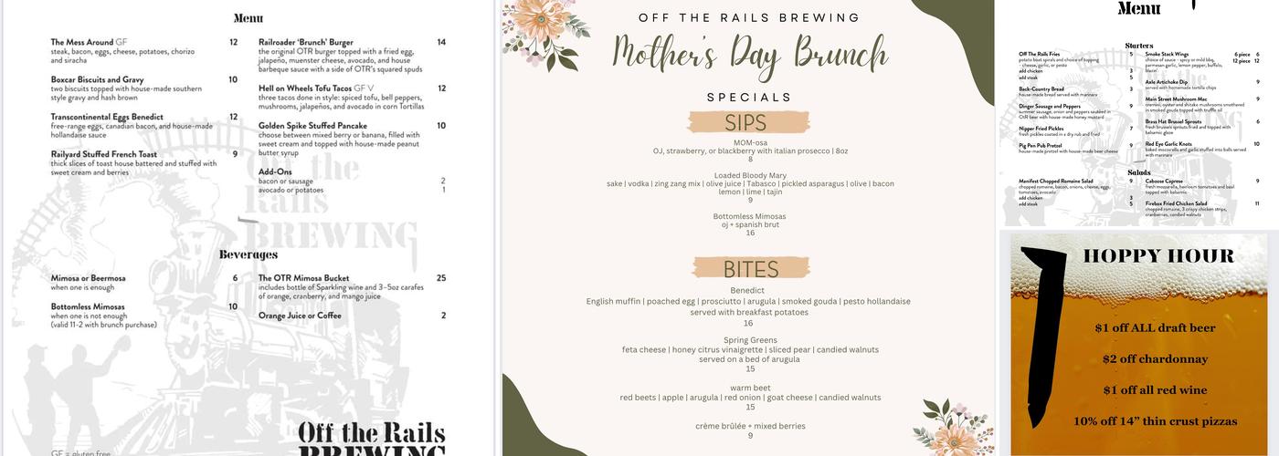 Off The Rails Brewing Menu