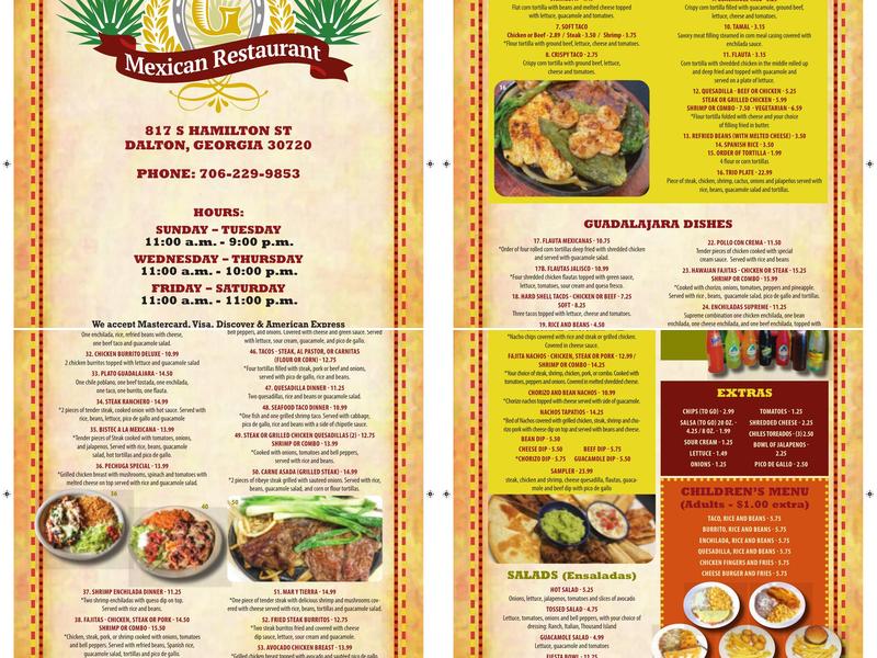 Guadalajara Menu