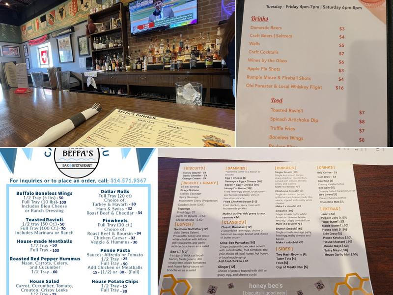 Beffa's Bar & Restaurant Menu
