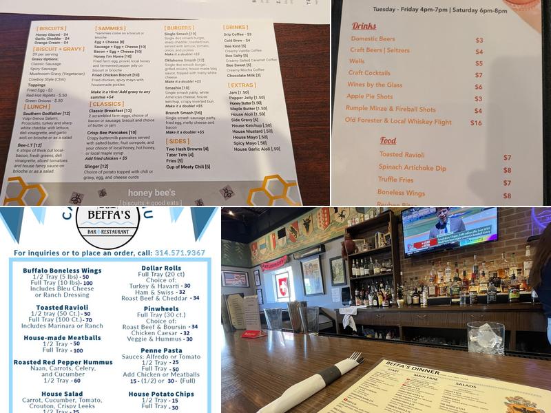 Beffa's Bar & Restaurant Menu