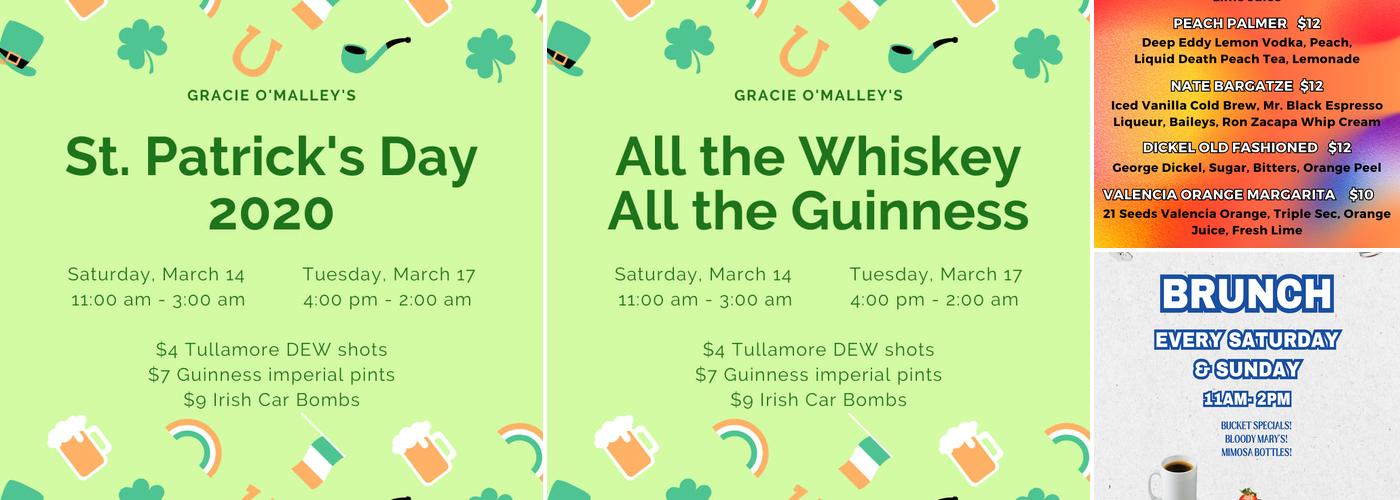 Gracie O'Malley's Menu