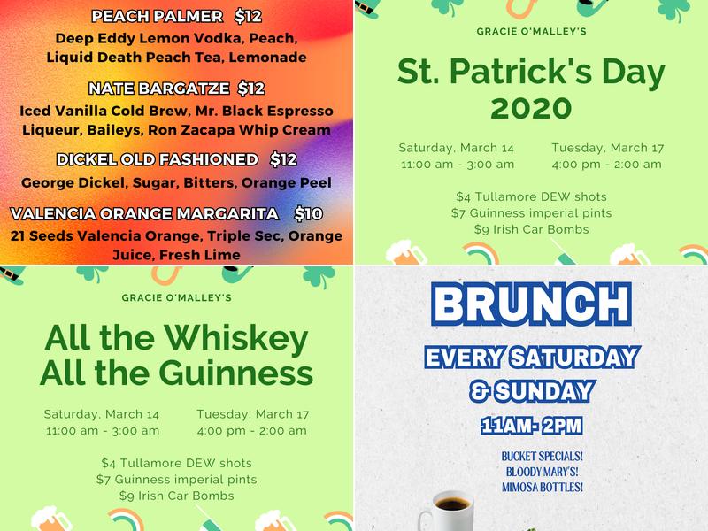 Gracie O'Malley's Menu