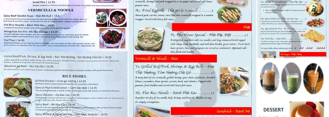 Phở House Vietnamese Rice & Noodles Menu