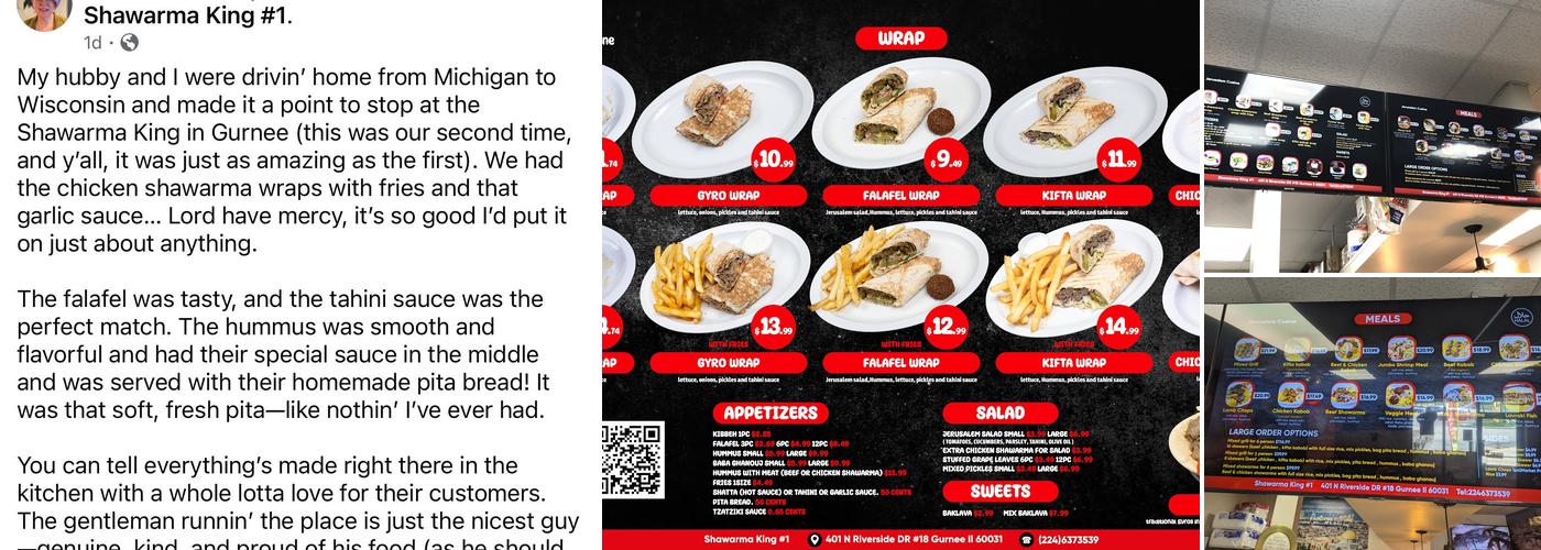 shawarma king #1 Menu