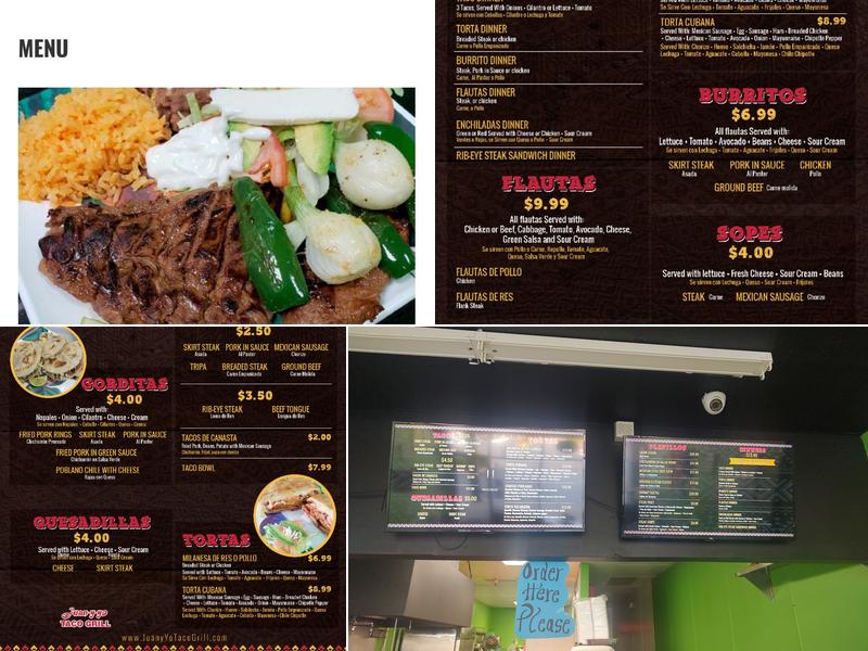 Juan y Yo Taco Grill Menu
