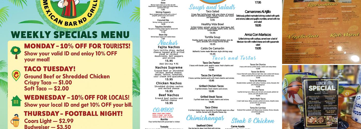 Carlito's Mexican Bar & Grill Menu