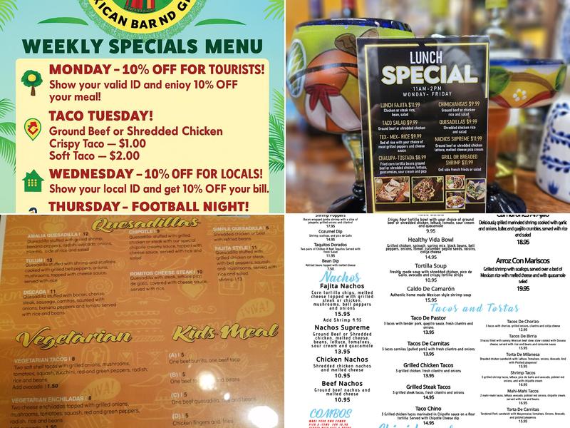 Carlito's Mexican Bar & Grill Menu