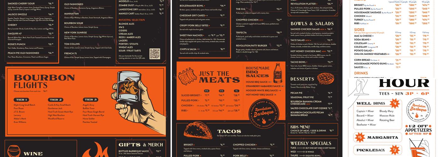 Revolution Barbeque Menu