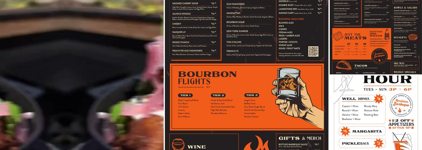 Revolution Barbeque Menu