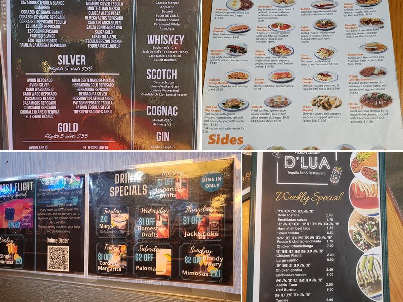 D' Lua Fusión Cuisine Menu