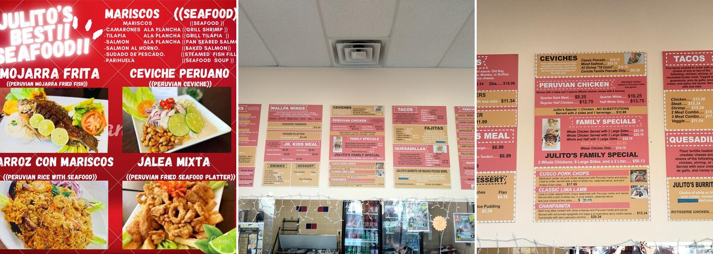 Julito's Peruvian Chicken Menu