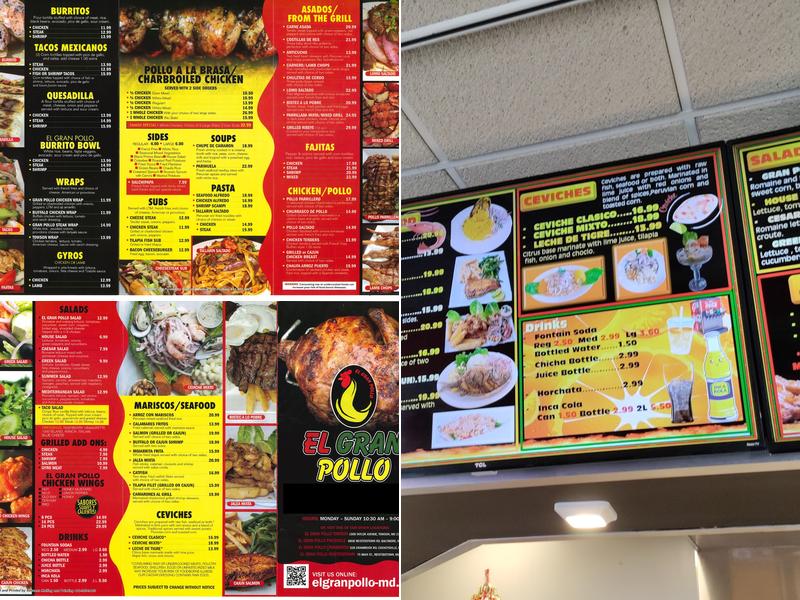 El Gran Pollo Menu