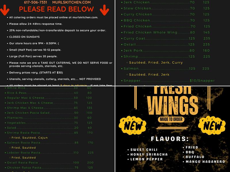 Murl's Kitchen Menu