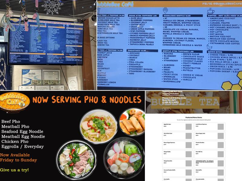 BubbleBee Cafe Menu