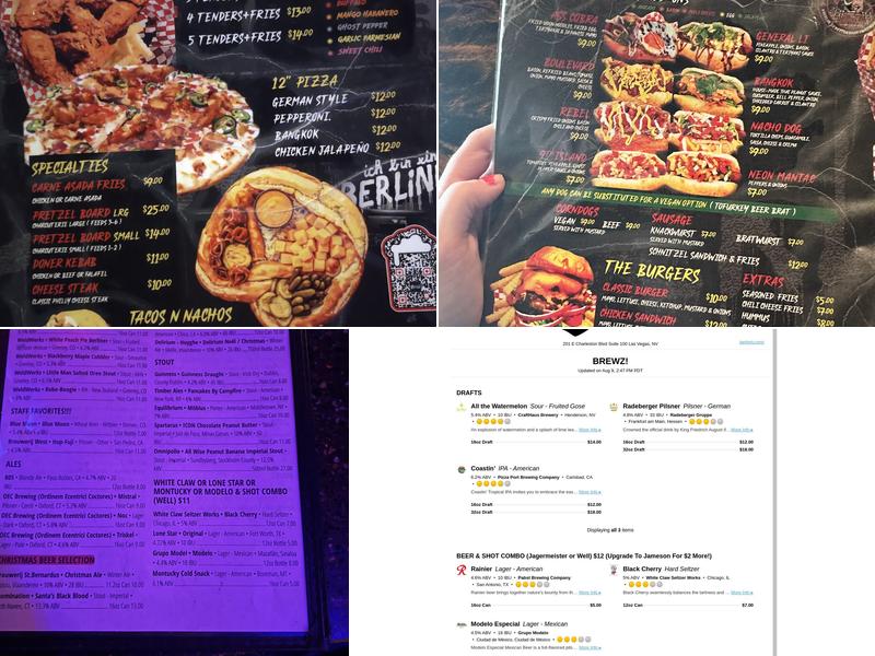Berlin Bar Menu