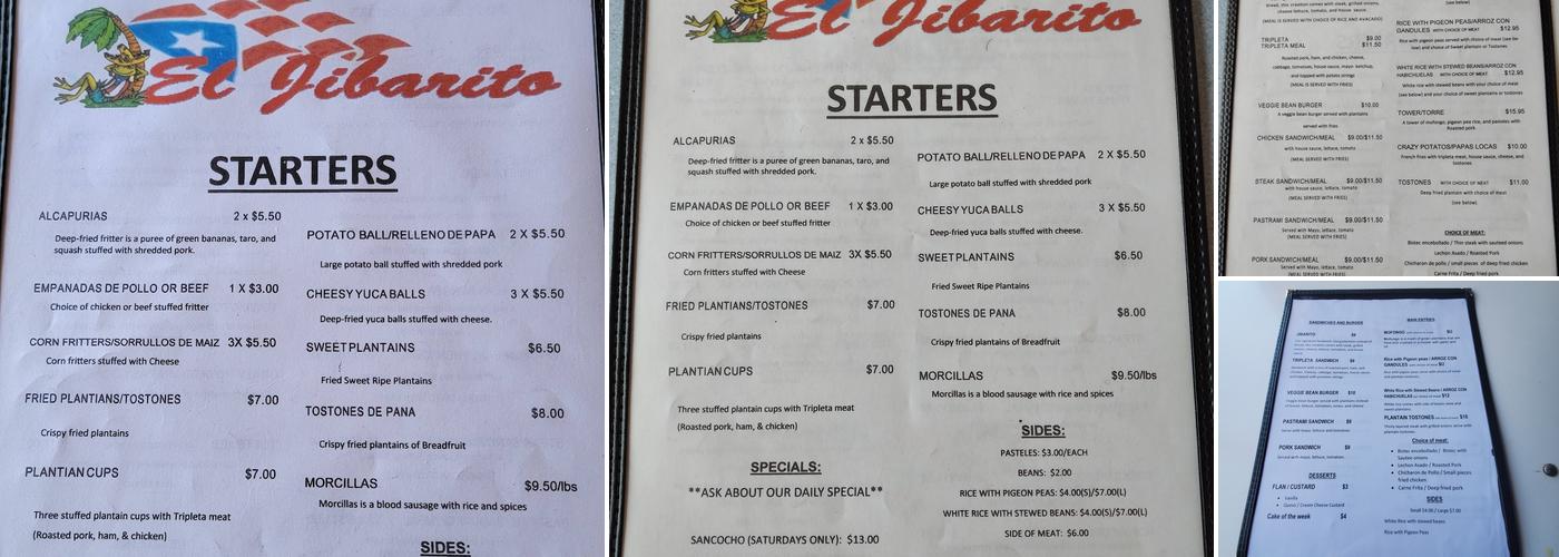 El Jibarito Restaurant Menu