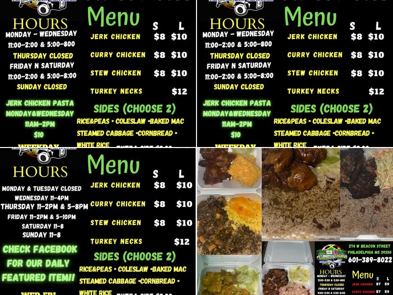 Simma Down Menu