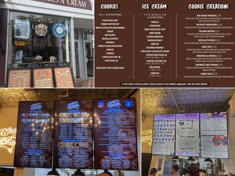 CookiesNCream Menu