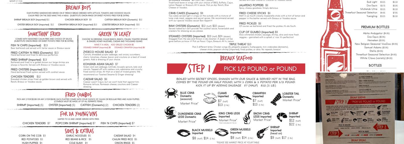 Breaux Bridge Meridian Menu