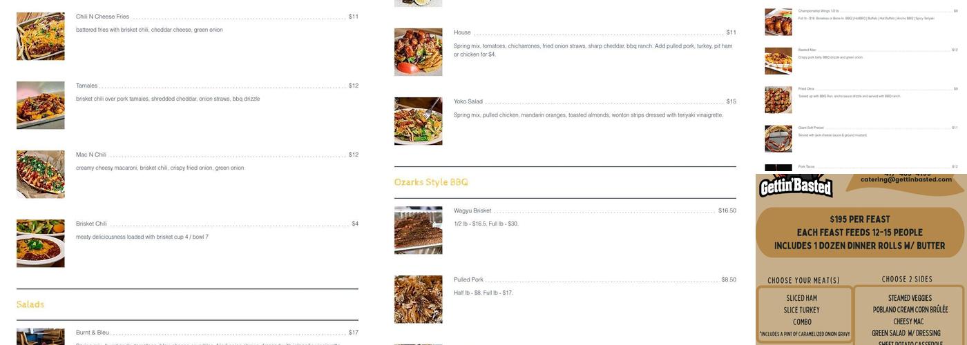 Gettin' Basted Menu