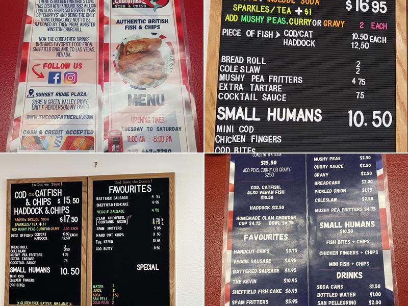 The Codfather Menu