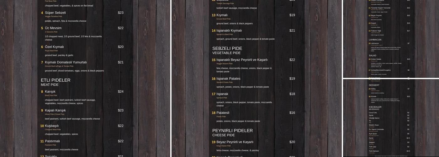 KRAL PIDE Menu