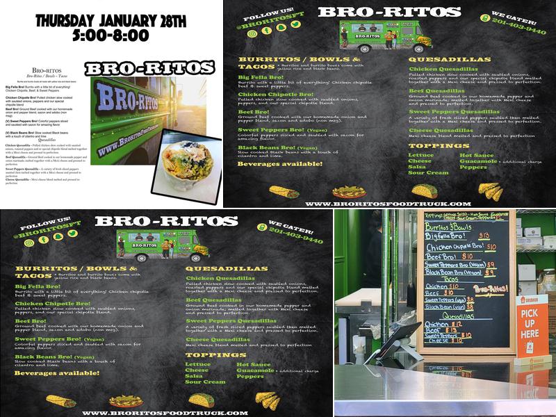 Bro-Ritos Menu