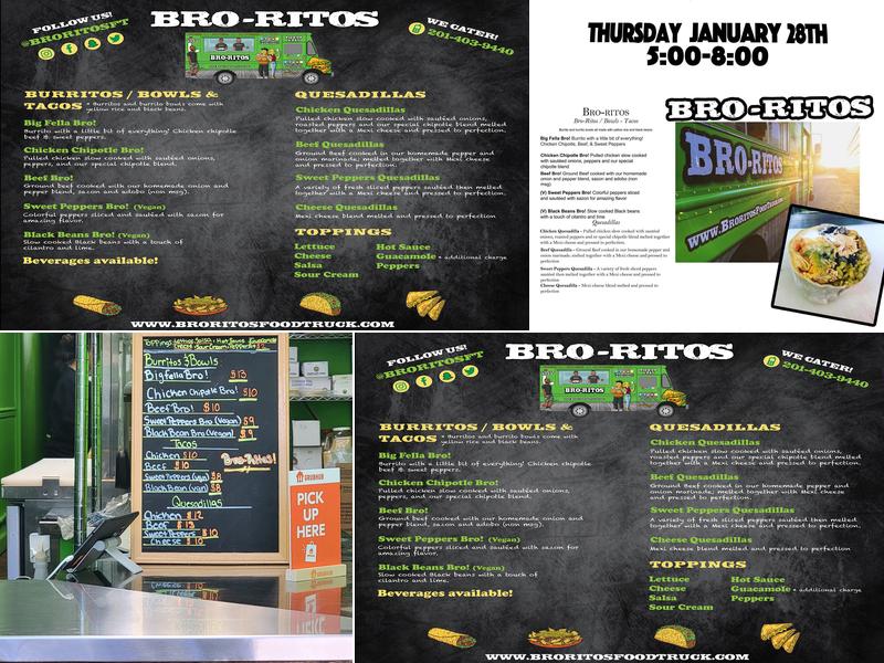 Bro-Ritos Menu