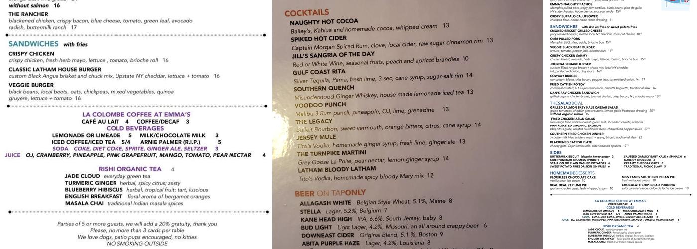 Emma's Menu