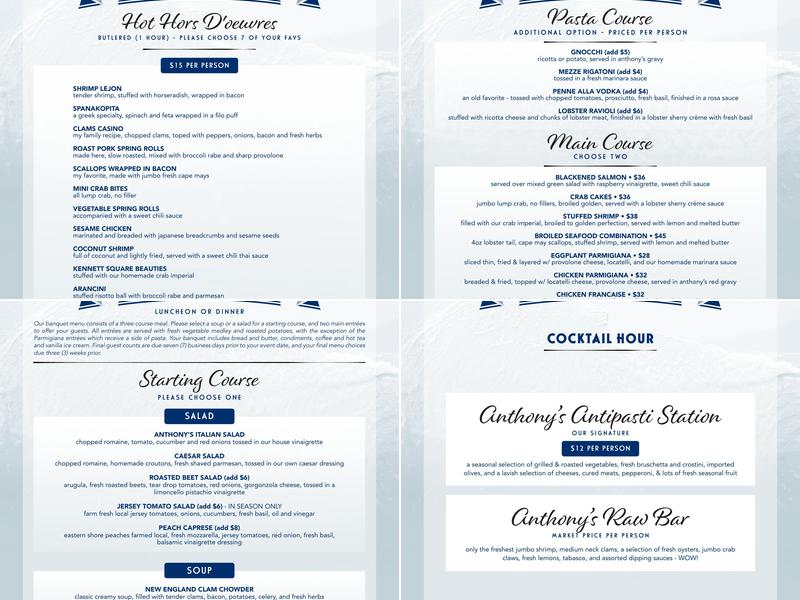 Anthony's Sea Isle City Menu