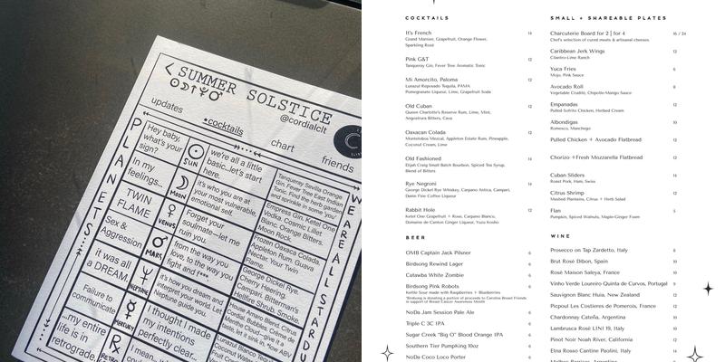 Cordial Menu