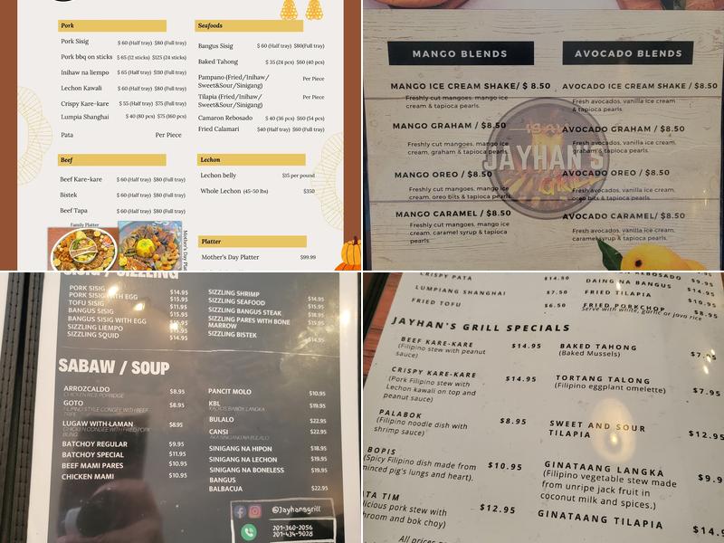 Jayhan's Grill Menu
