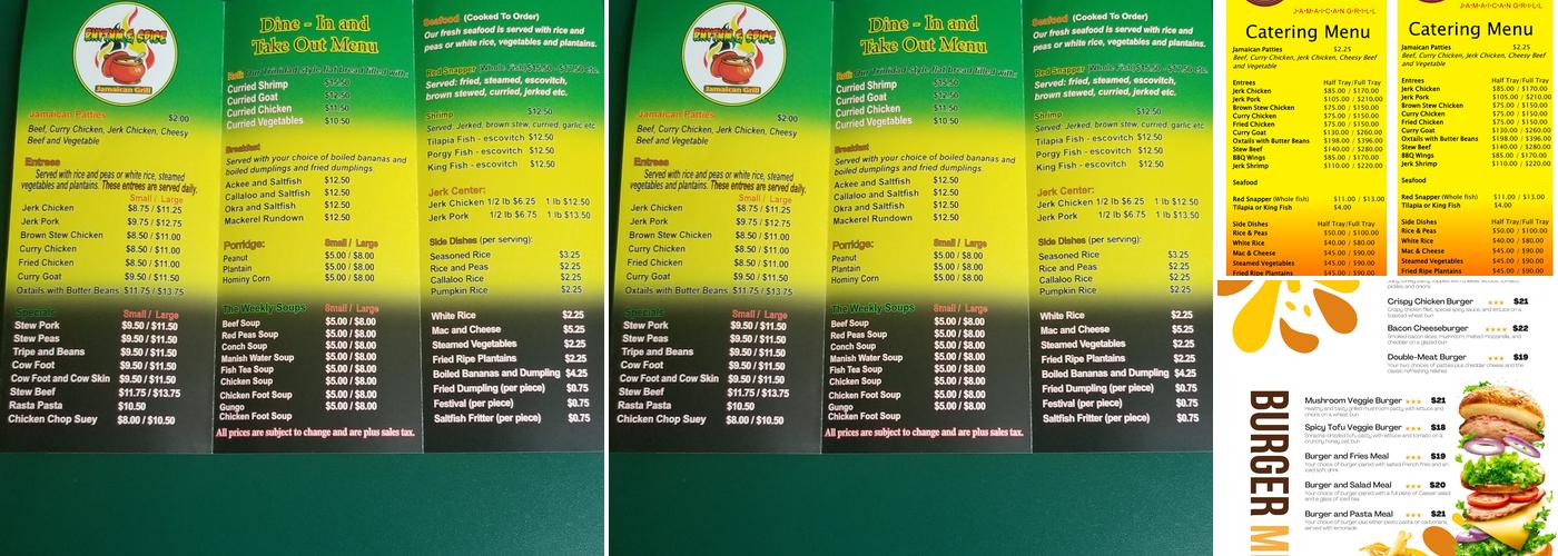 Rhythm & Spice Menu