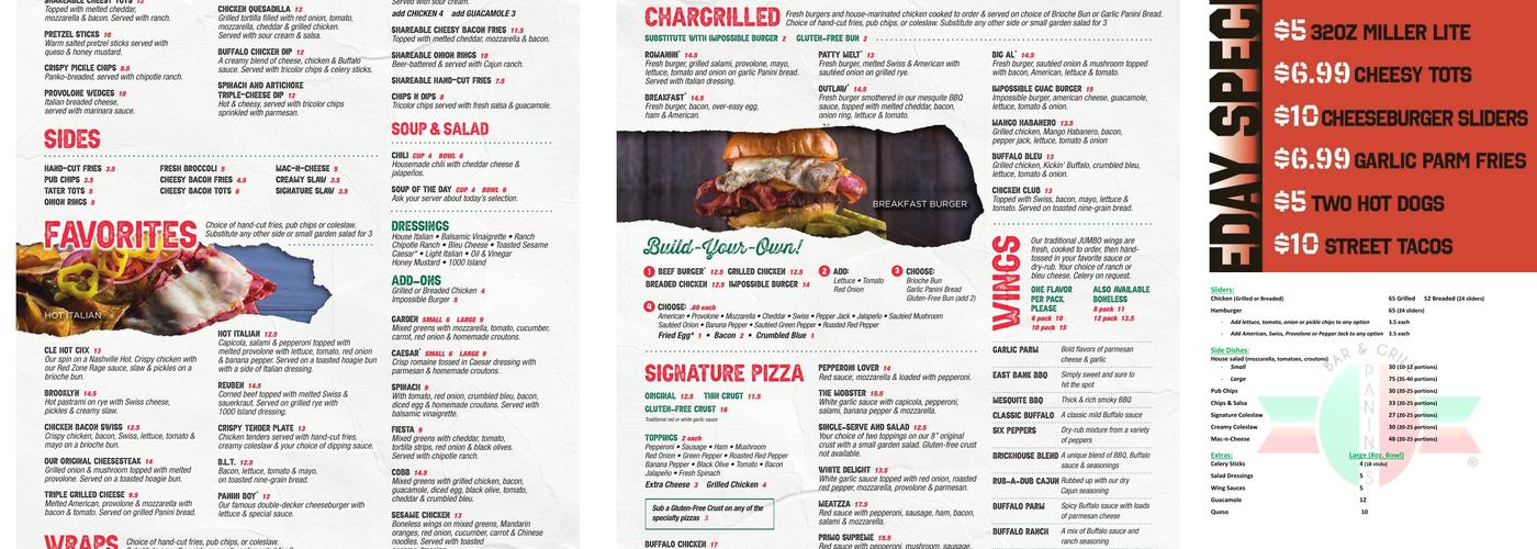 Panini's Bar & Grill Menu