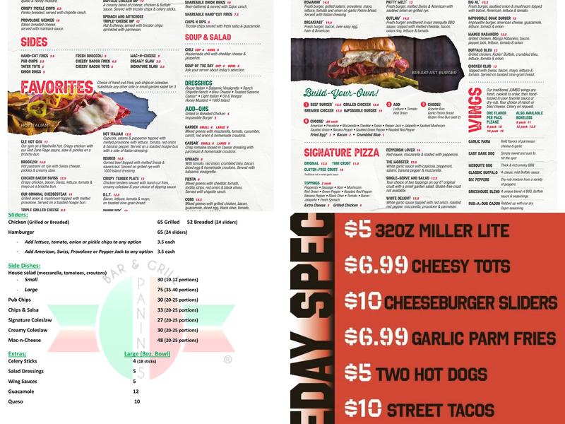 Panini's Bar & Grill Menu