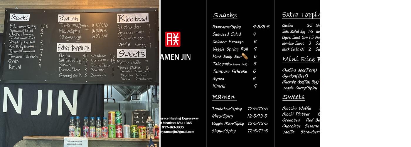 RAMEN JIN Menu