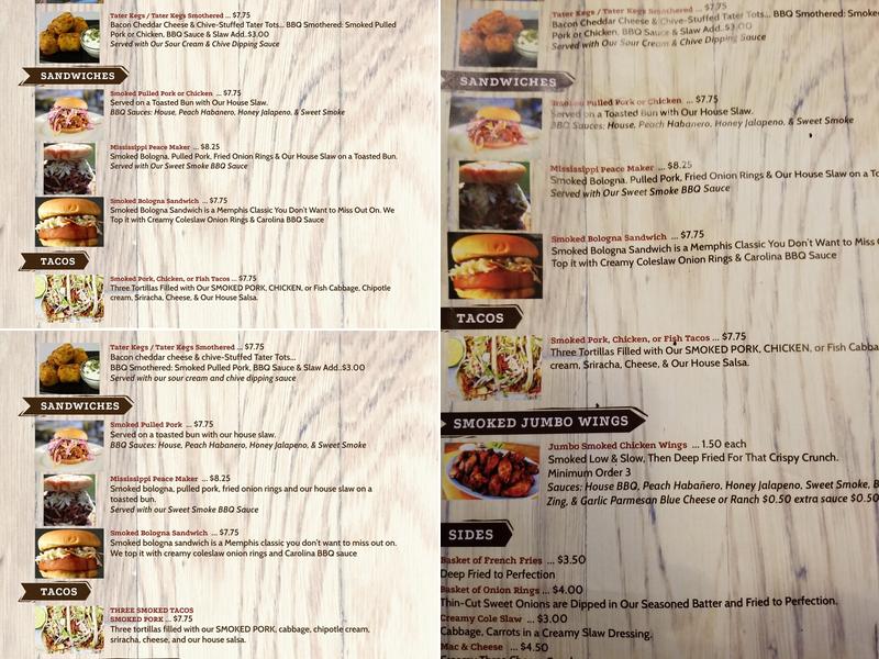 Smoq & Water Bar Menu