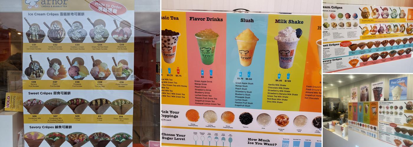 Arnor Crepes & Bubble Tea Stony Brook Menu