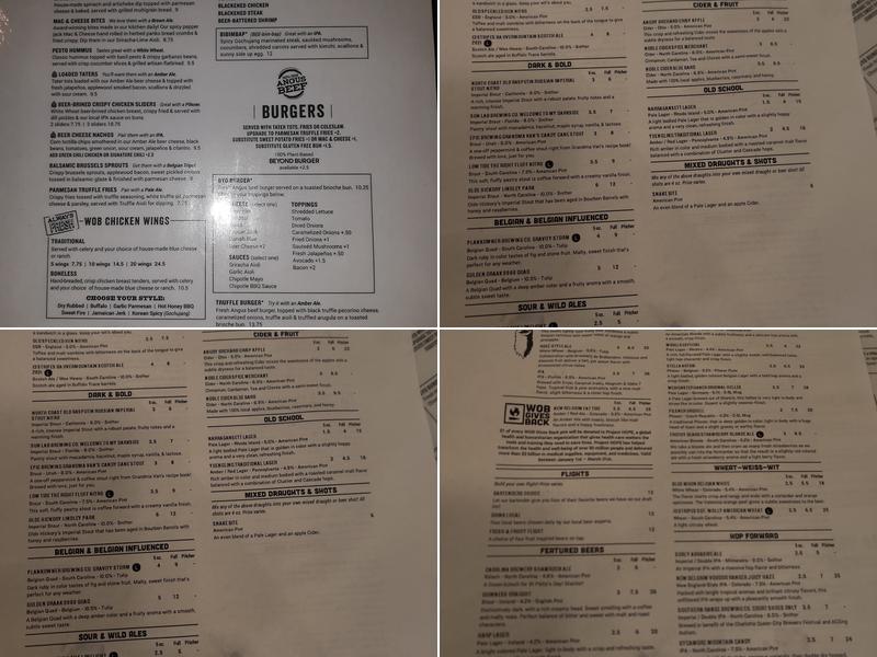 World of Beer Menu
